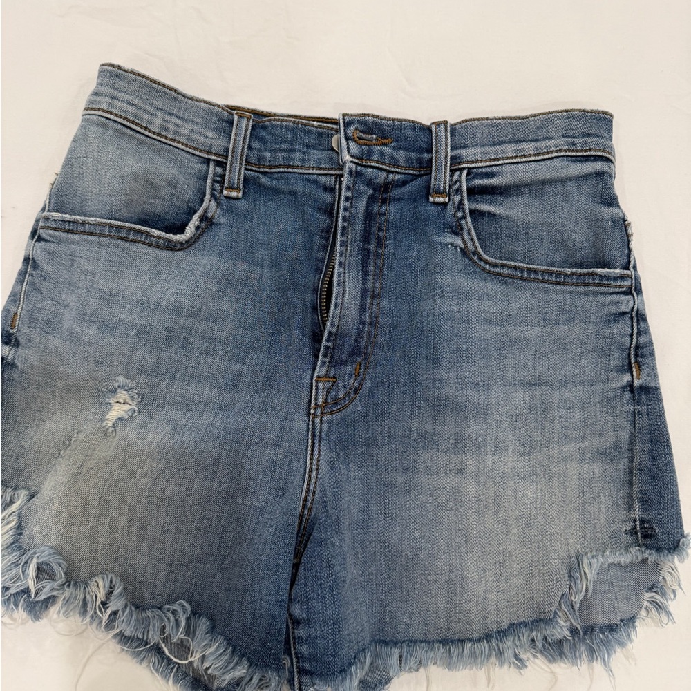 J Brand Light Blue Distressed Denim Cutoff Shorts